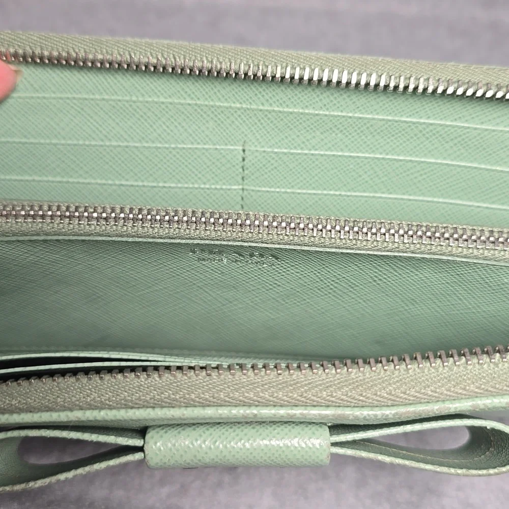 Prada Saffiano Fiocco Acqaumarine Long Wallet - Picture 8 of 16